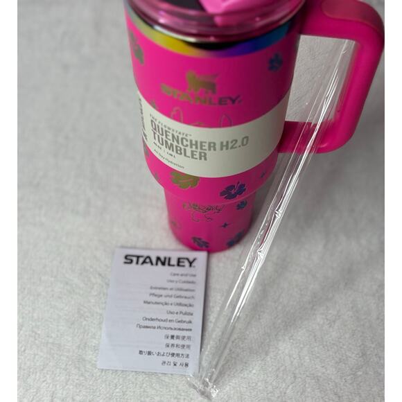 Custom Stanley Quencher H2.0 Tumbler 40oz/1.18L Pink Stitch Ohama Means Family - Picture 2 of 9